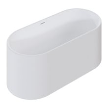 Kanso Matte White Solid Surface Freestanding Bath with Overflow